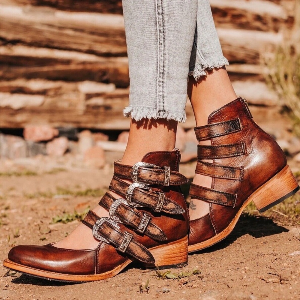 BNWB Freebird Scarlett in Cognac Size 9 Leather Ankle Boots